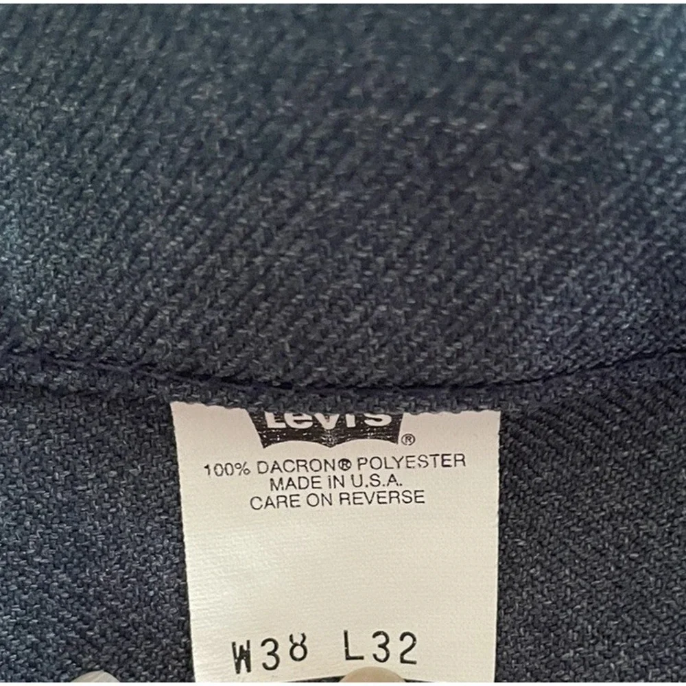 Vintage Levis‎ Mens Blue Dacron Polyester Casual Pants Size 36x25 Trousers